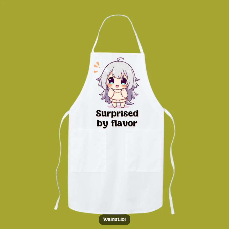 Funny Reaction Apron: Playful Pose Character, Humorous Kitchen Gift