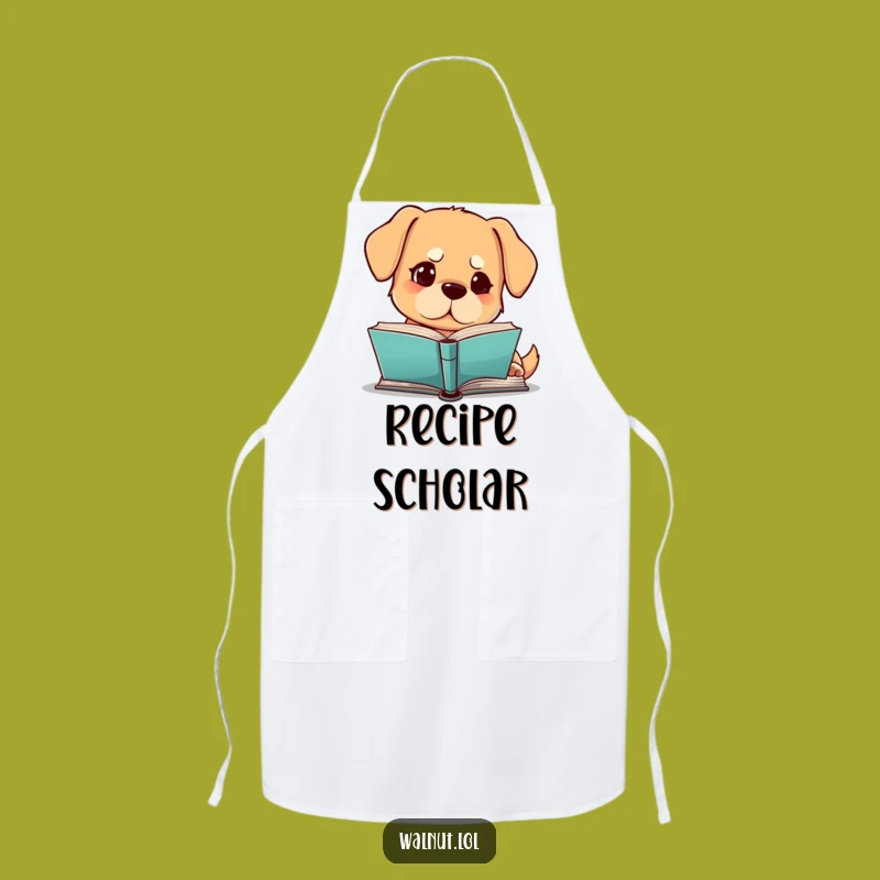 Funny Dog Reading Apron: Cook with Curiosity, Perfect Funny Gift!