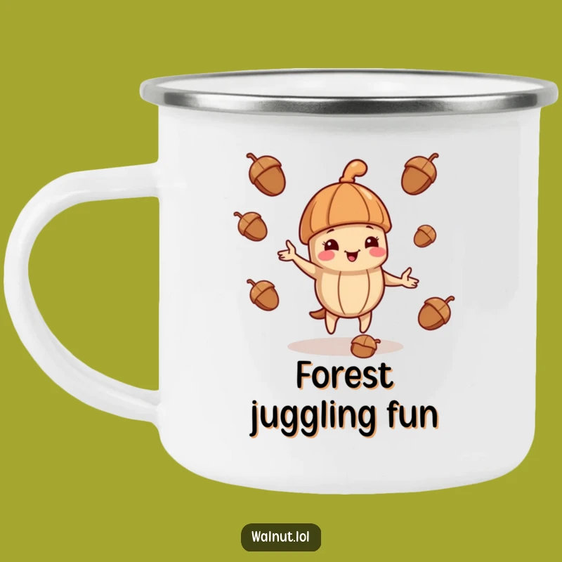 Funny Juggling Walnut Camping Mug - Outdoor Jaunty Cap Adventure Gift