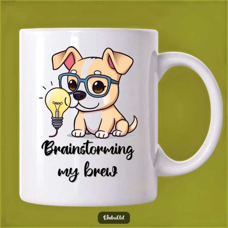 Funny Smart Dog Mug: Brilliant Ideas Start Here with this Pondering Character Gift