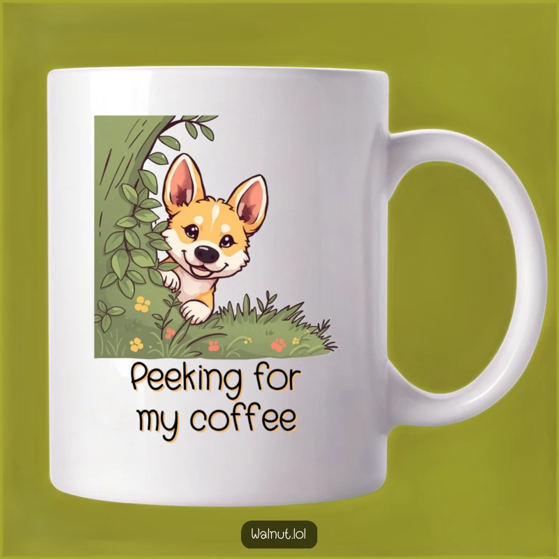 Funny Curious Dog Peeking Mug: Hilarious Surprise Gift for Dog Lovers