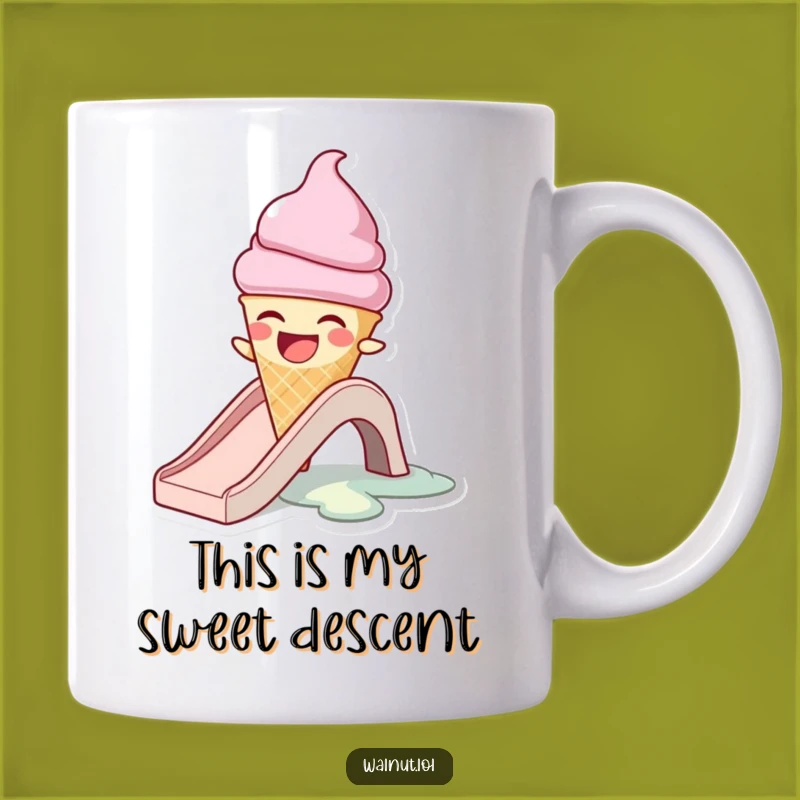 Funny Melting Ice Cream Cone Slide Mug - A Hilarious Gift for Hot Mess Express!