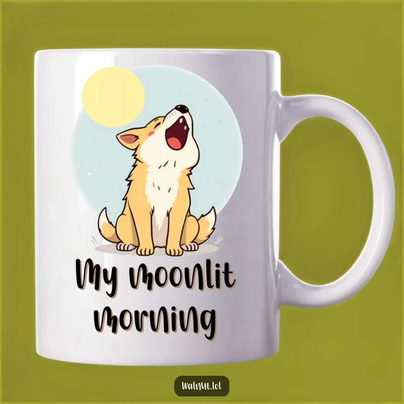 Funny Moonlight Howler Mug, Joyful Canine Celebration, Perfect Funny Gift