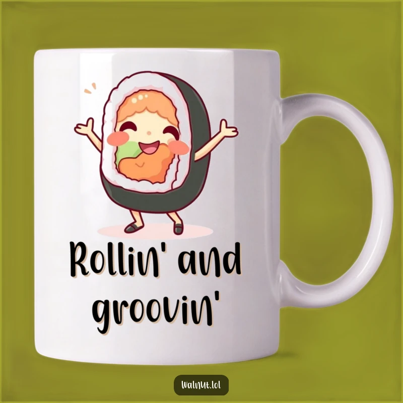Funny Sushi Dance Mug - Hilarious Character Fun, Perfect Funny Gift