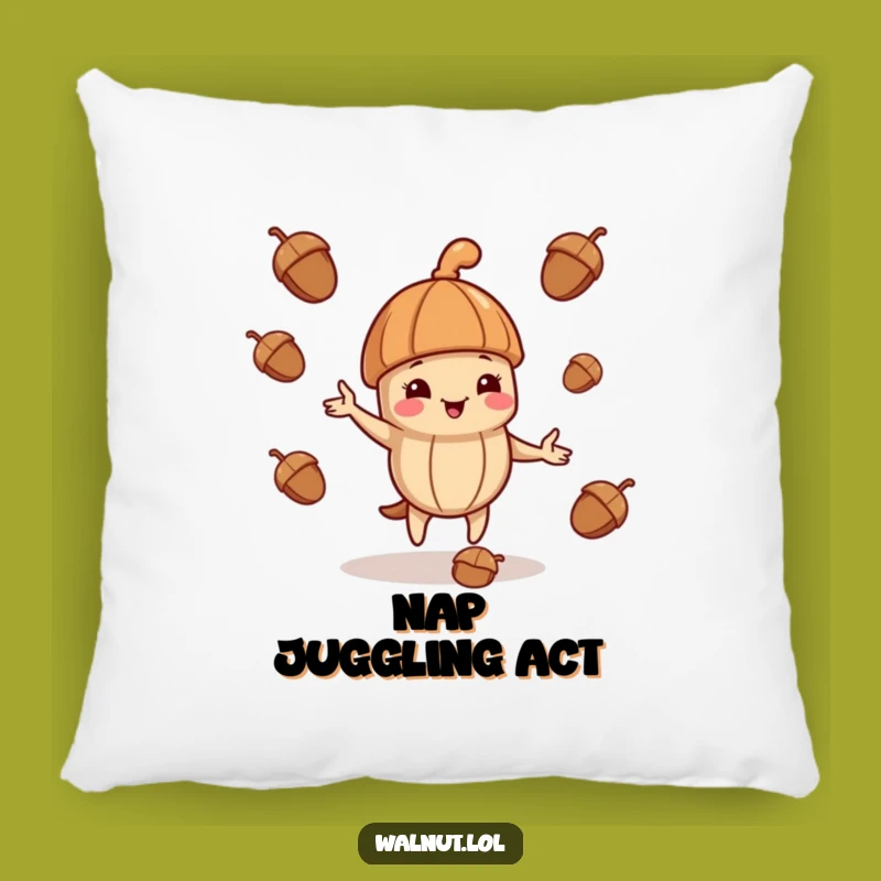 Funny Juggling Walnut Pillow - Cozy Jaunty Cap Comfort Gift