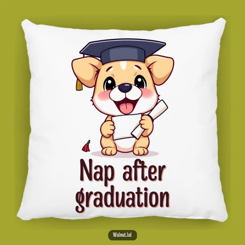 Funny Graduation Dog Pillow: Snuggle Up to Success with This Hilarious Pup Accent Pillow Gift