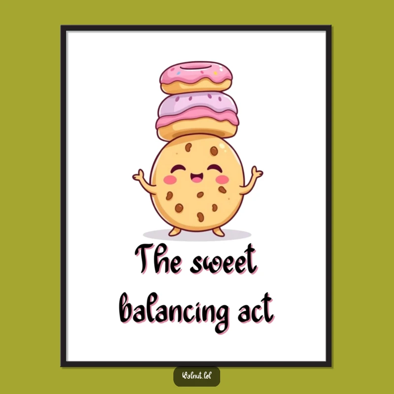 Funny Cookie Donut Stack Digital Art - Hilarious Dessert Wall Decor