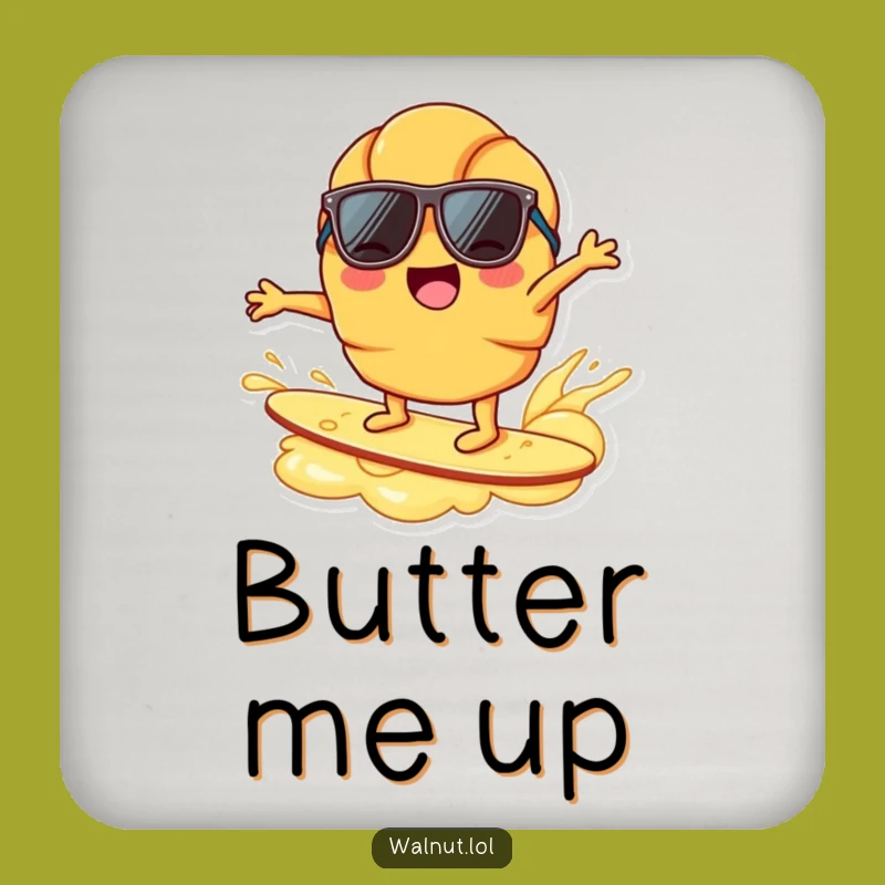 Funny Croissant Surfing Butter Coaster - Hilarious Table Protection