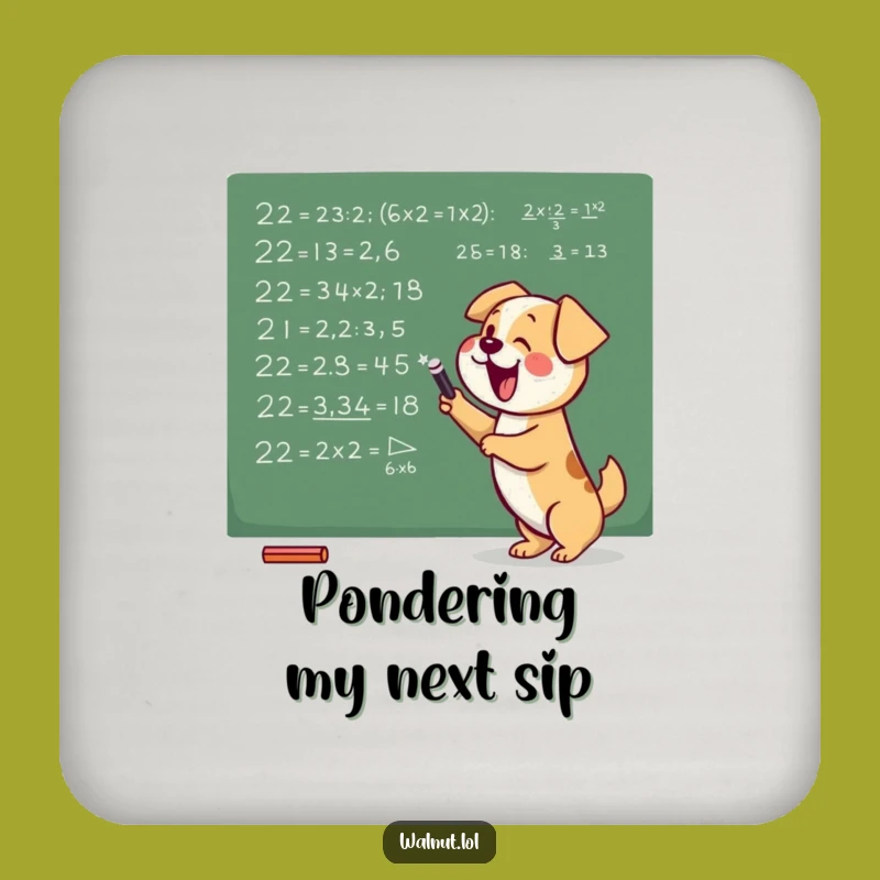 Funny Dog Equation Coaster: Protect Surfaces with Smart Humor, A Funny Gift