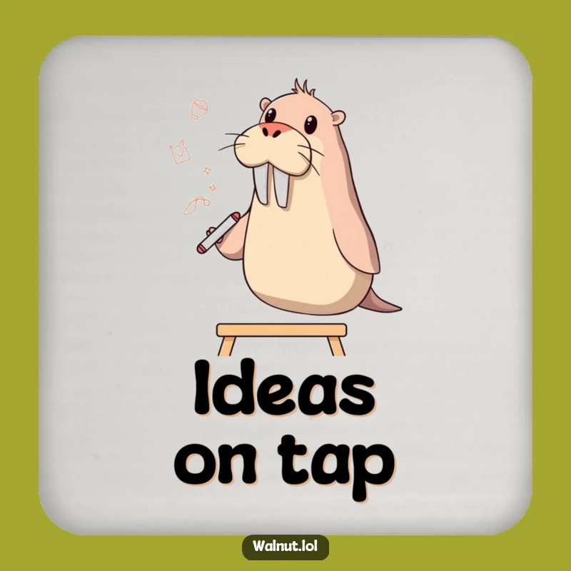 Funny Walrus Artist Coaster: Protect Surfaces with Hilarious Sketching Art, Gift