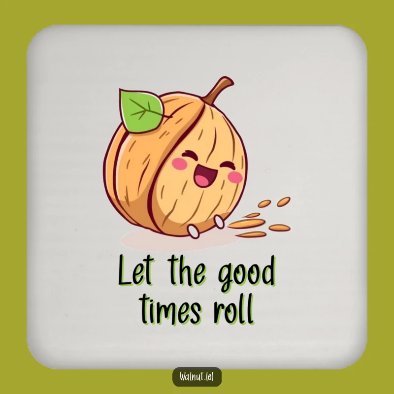 Funny Rolling Walnut Drink Coaster - Comical Descent Protection Gift