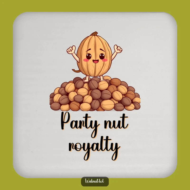 Funny Heroic Walnut Drink Coaster - Nutty Character Protective Gift