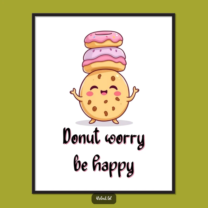 Funny Cookie Donut Stack Poster - Hilarious Sweet Treat Wall Art