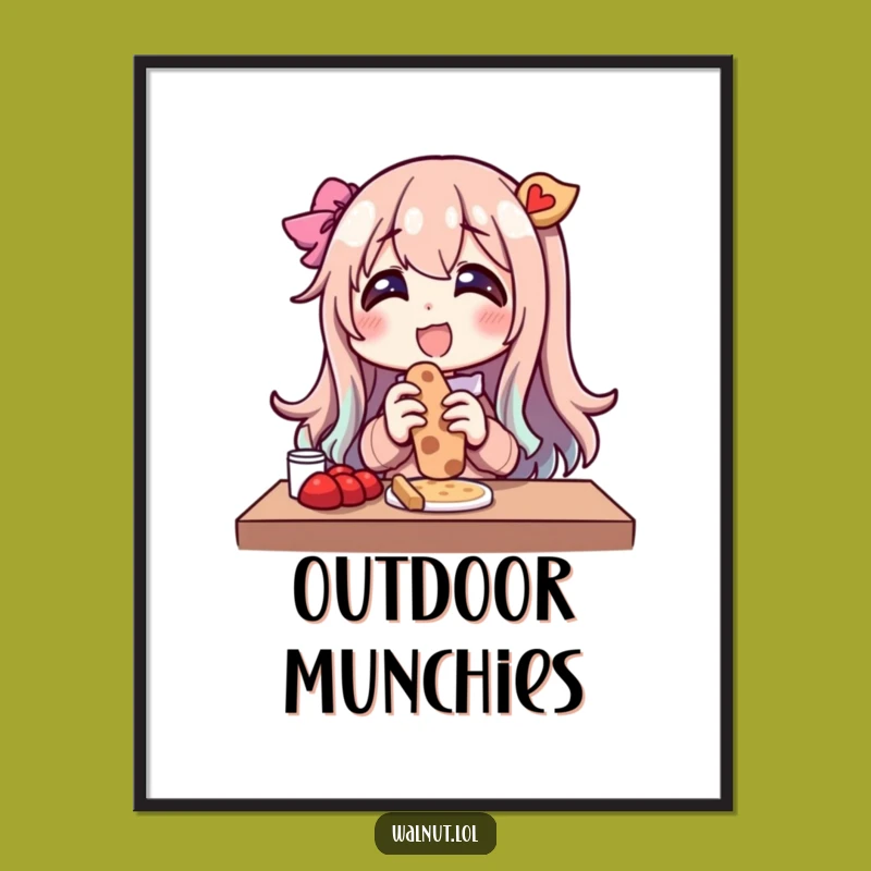 Funny Outdoor Snack Character Poster: Bring Glee and Humor to Your Walls with This Art