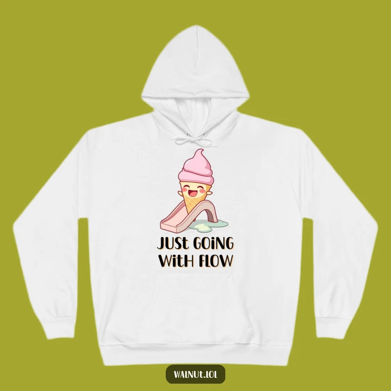 Funny Melting Ice Cream Cone Hoodie - Cozy Up with Hilarious Winter Comfort!