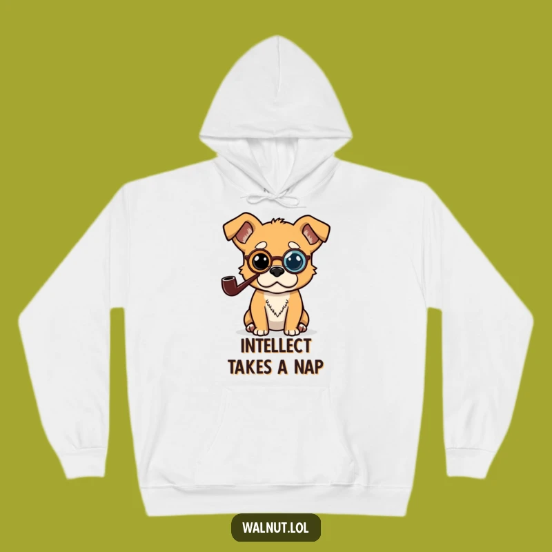 Funny Monocle Dog Hoodie: Cozy & Clever Canine Comfort Gift for Thinkers