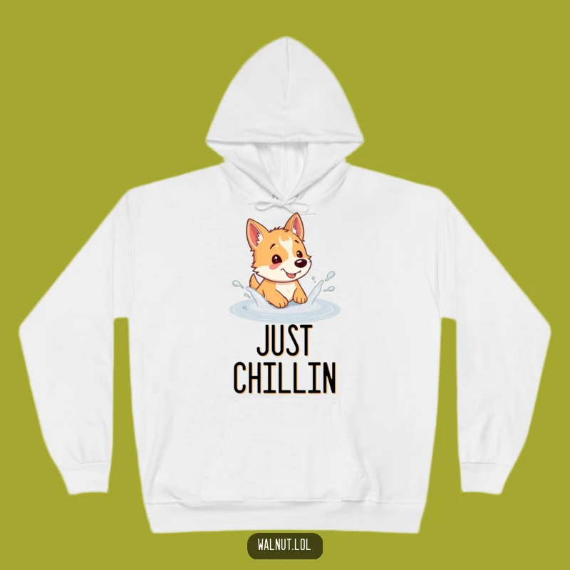 Cozy Funny Dog Puddle Splash Hoodie: Warmth Meets Wild Joy, Perfect Gift!