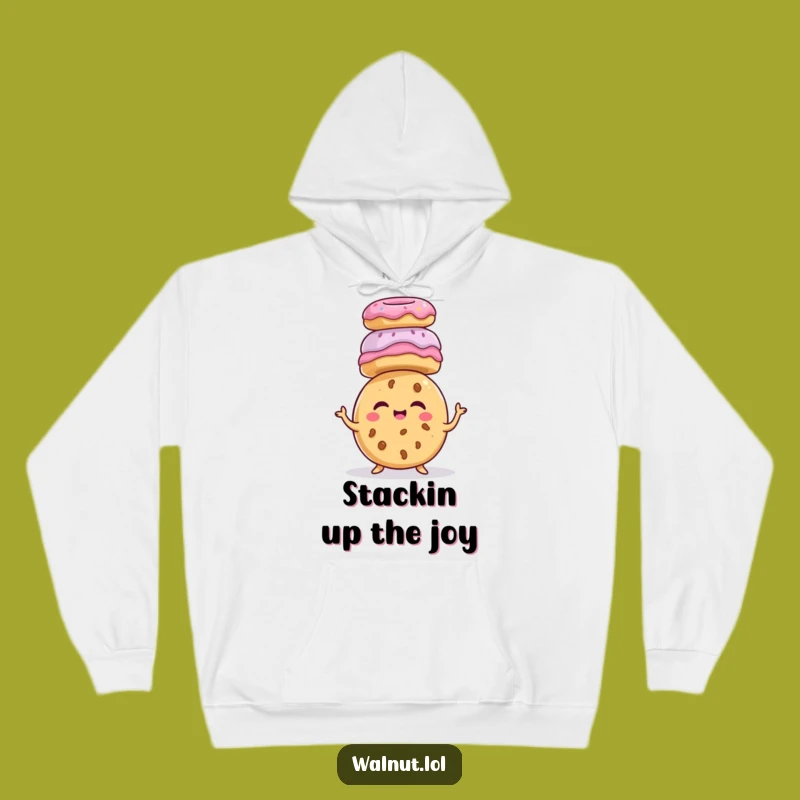 Funny Cookie Donut Stack Hoodie - Cozy & Hilarious Dessert Lover Gift