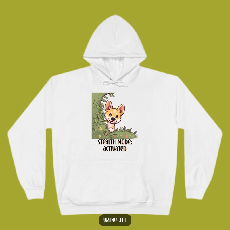 Cozy Funny Curious Dog Peeking Hoodie: Warmth & Mysterious Humor