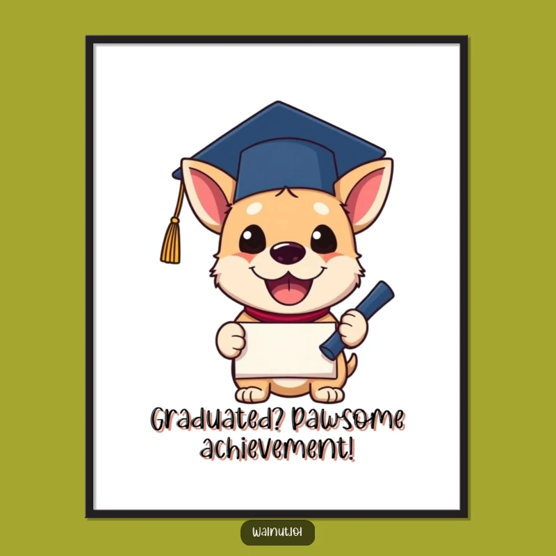 Free Printable Dog Wall Art: Graduate Joy Funny Downloadable Decor