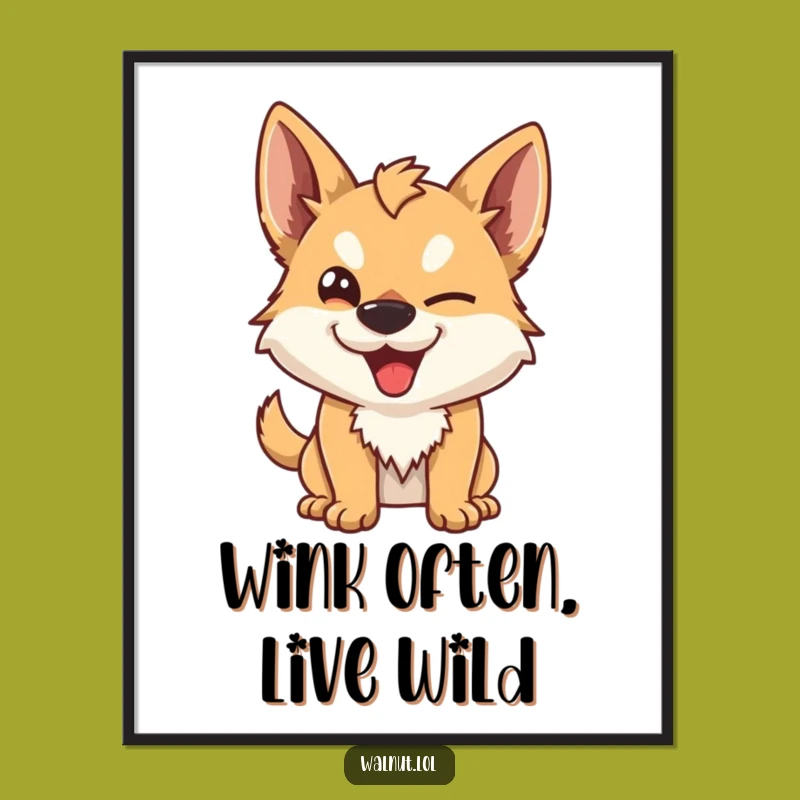 Free Printable Dog Wall Art: Winking Mischief Funny Downloadable Decor