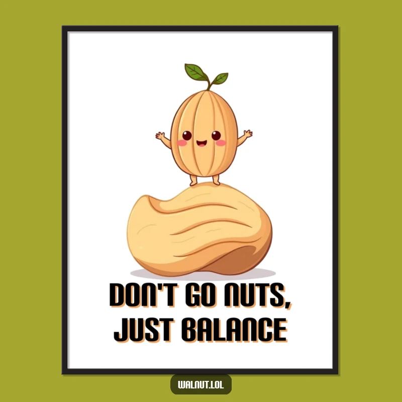 Free Printable Wall Art: Nutty Balance! Funny Downloadable Decor Gift