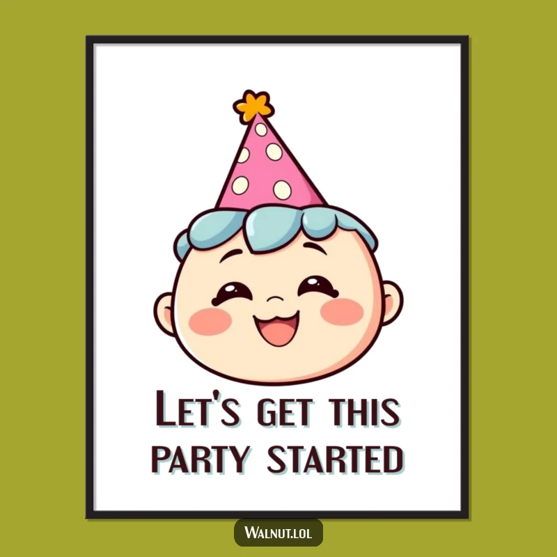 Free Printable Wall Art: Party Character's Grin - Funny Downloadable Decor Gift