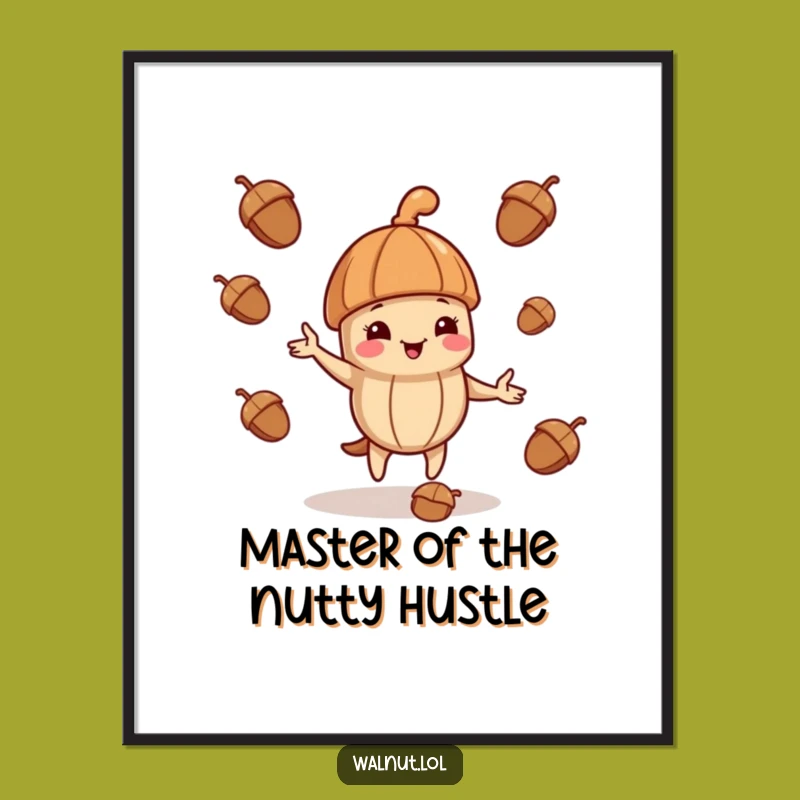 Funny Free Printable Wall Art: Juggling Walnut Downloadable Art for Playful Decor!