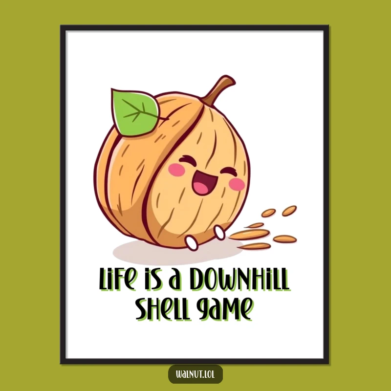 Funny Free Printable Wall Art: Rolling Walnut Downloadable Art for Whimsical Decor!