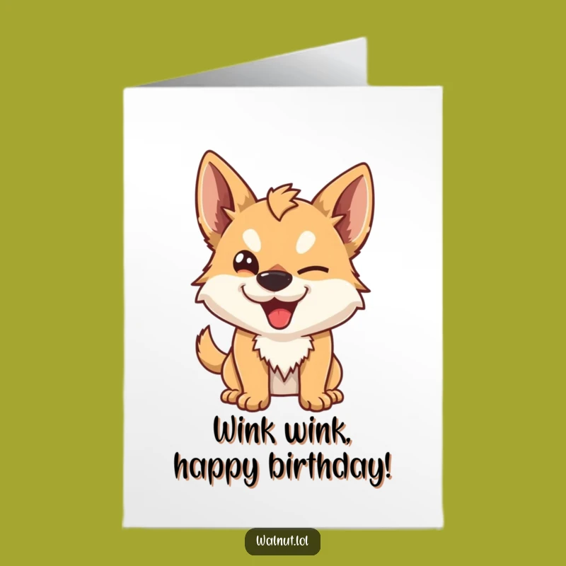 Free Printable Birthday Dog Card: Winking Mischief Funny Downloadable Gift