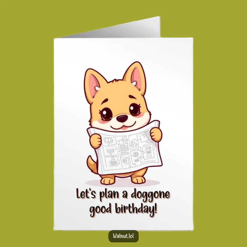Funny Free Printable Dog Blueprint Birthday Card - Downloadable DIY Gift for Builders
