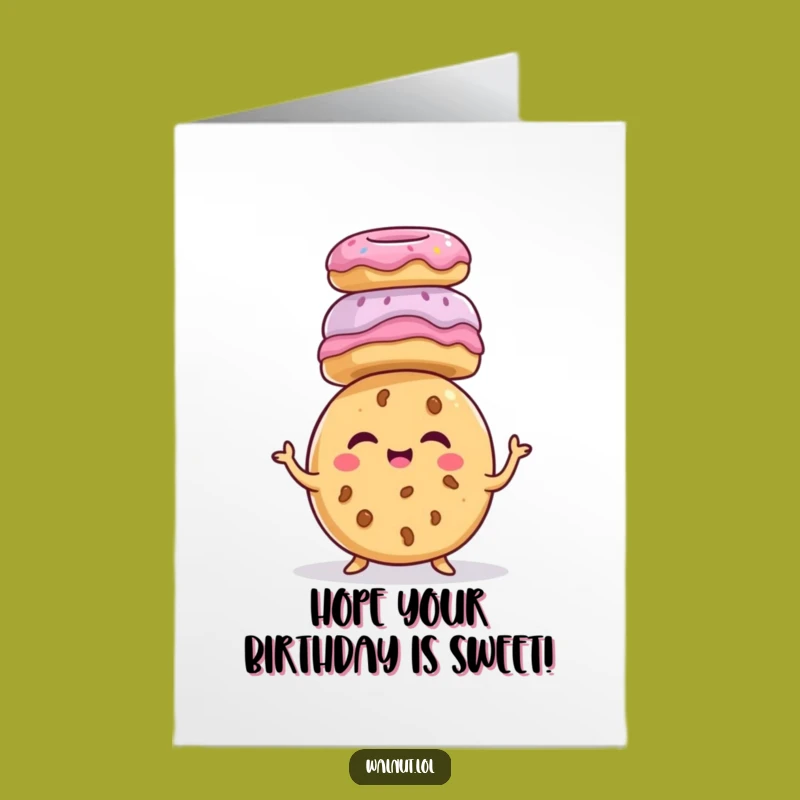 Free Printable Birthday Card: Giggling Cookie's Donut Stack Birthday Fun!