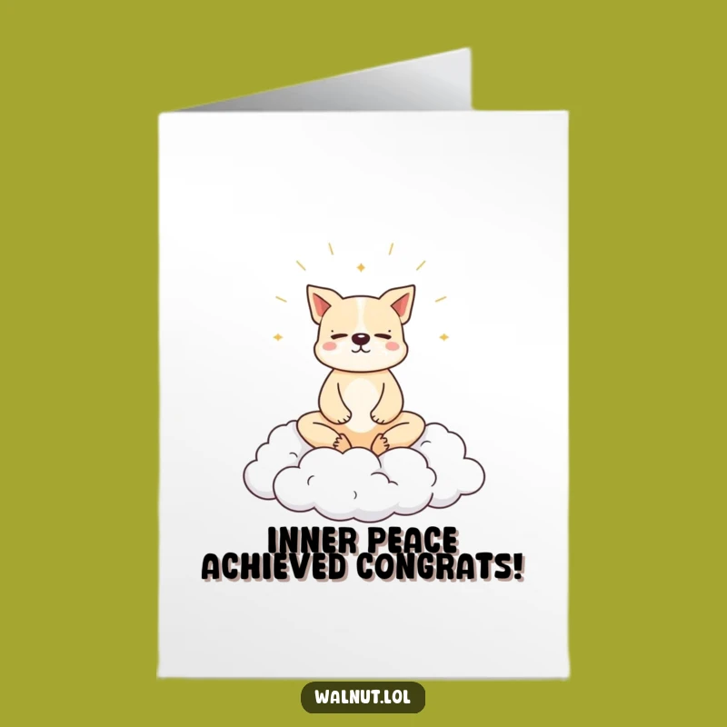Free Printable Dog Congratulations Card: Zen Cloud Pup Downloadable Gift