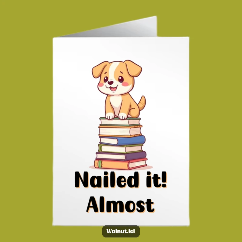 Free Printable Dog Congratulations Card: Book Balance Champ Downloadable Gift