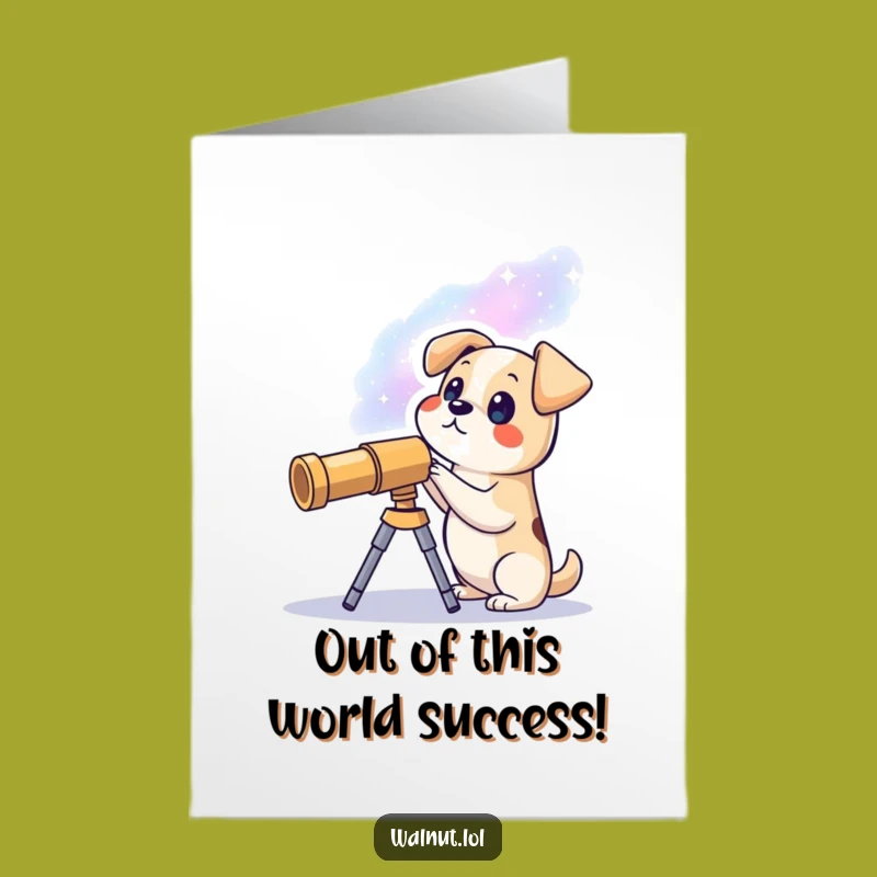 Free Printable Congrats Card: Galactic Dog Explorer, Humorous Downloadable Gift