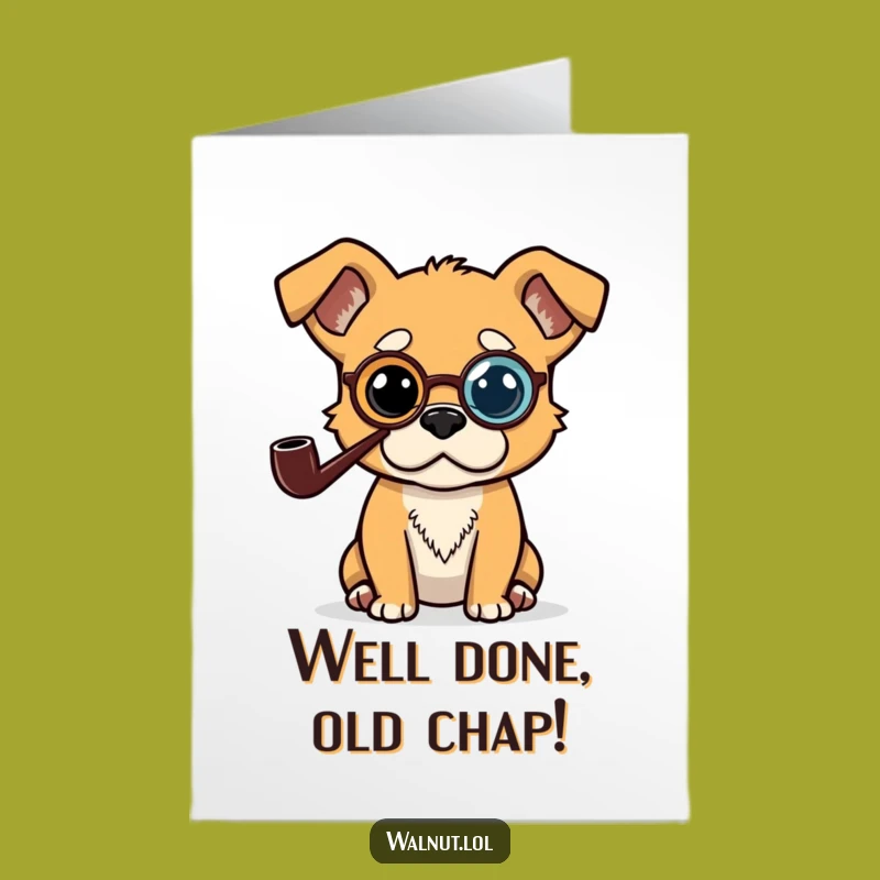 Free Printable Congrats Card: Dapper Dog's Wise Words for Success