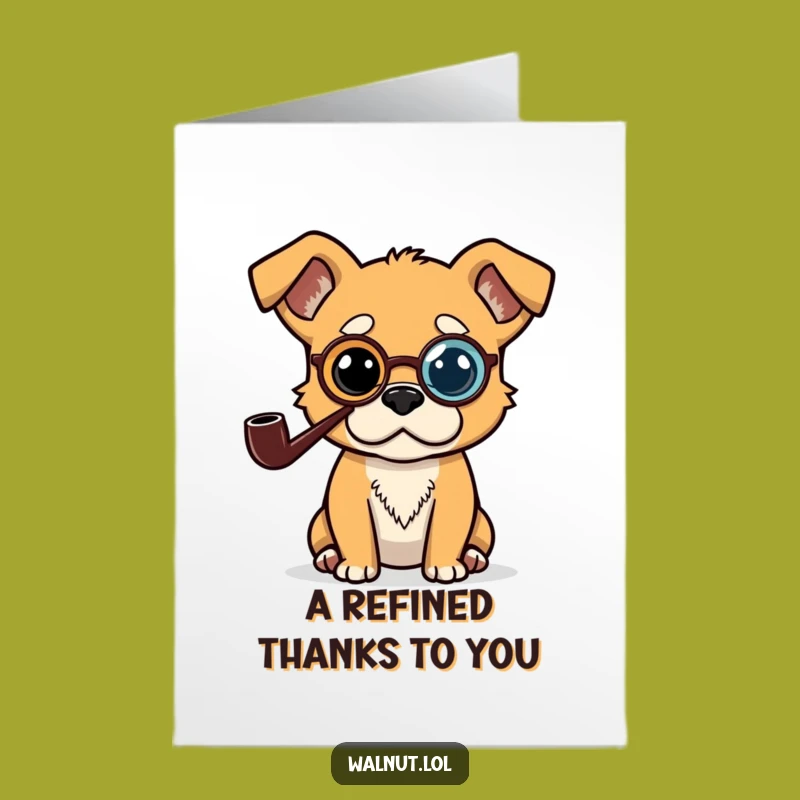 Free Printable Thank You Card: Dapper Dog Expressing Gratitude Humor