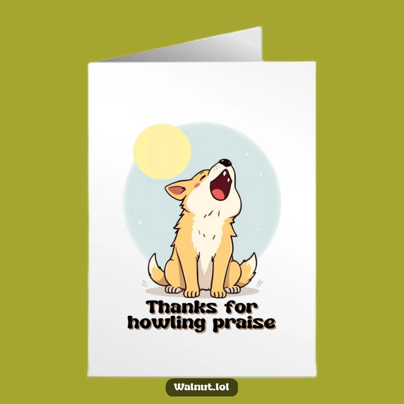 Free Printable Thank You Card: Joyful Howling Dog Humor Downloadable Greeting