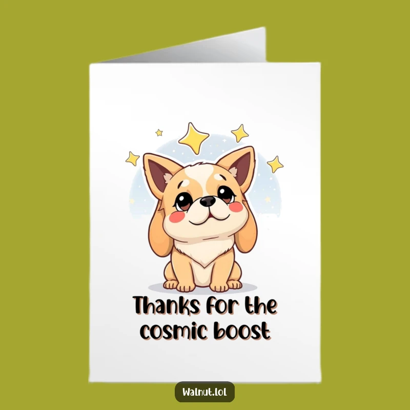 Free Printable Thank You Card: Wise Dog's Cosmic Gratitude Humor