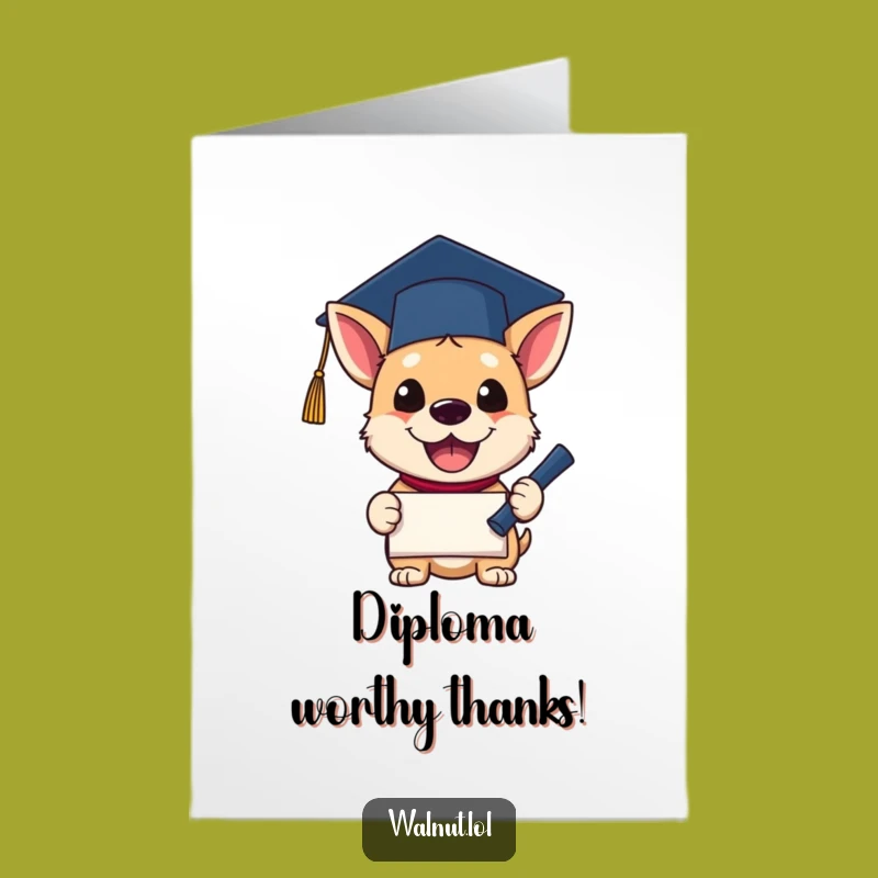 Free Printable Thank You Dog Card: Grad Thanks Funny Downloadable Gift