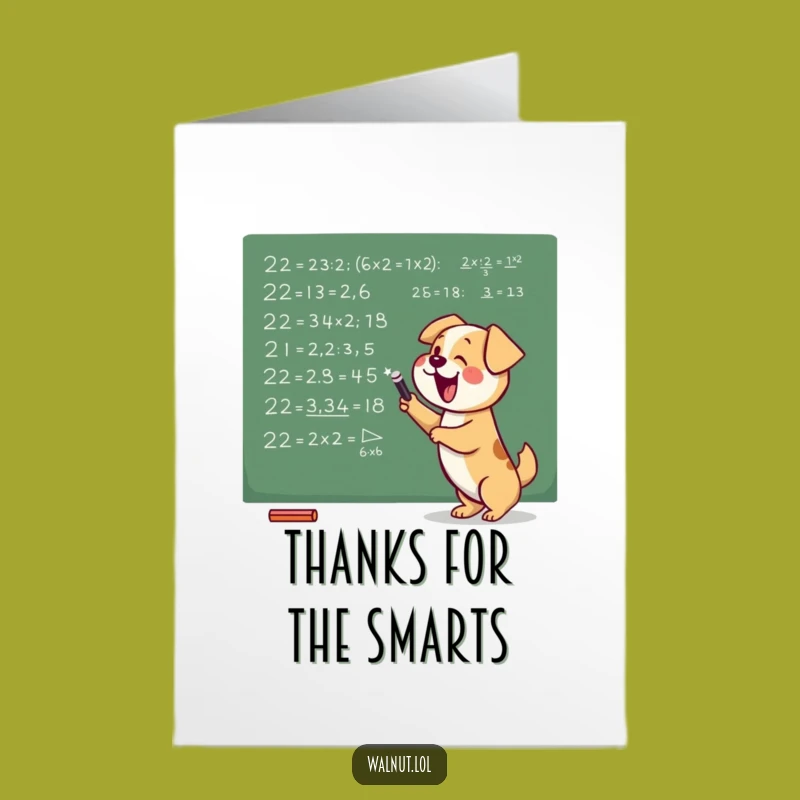 Free Printable Thank You Card: Genius Dog Math Solver - Downloadable & Print at Home