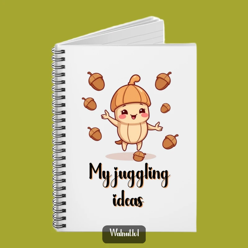 Funny Juggling Walnut Notebook - Jaunty Cap Journal Gift