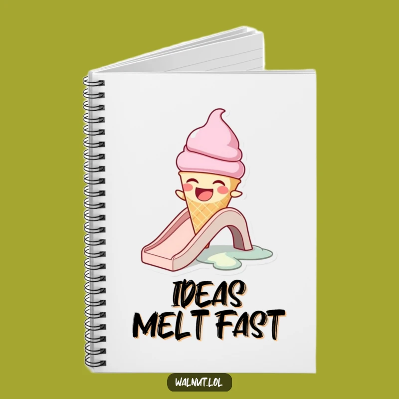 Funny Melting Ice Cream Cone Notebook - Jot Down Laughs Hilariously!