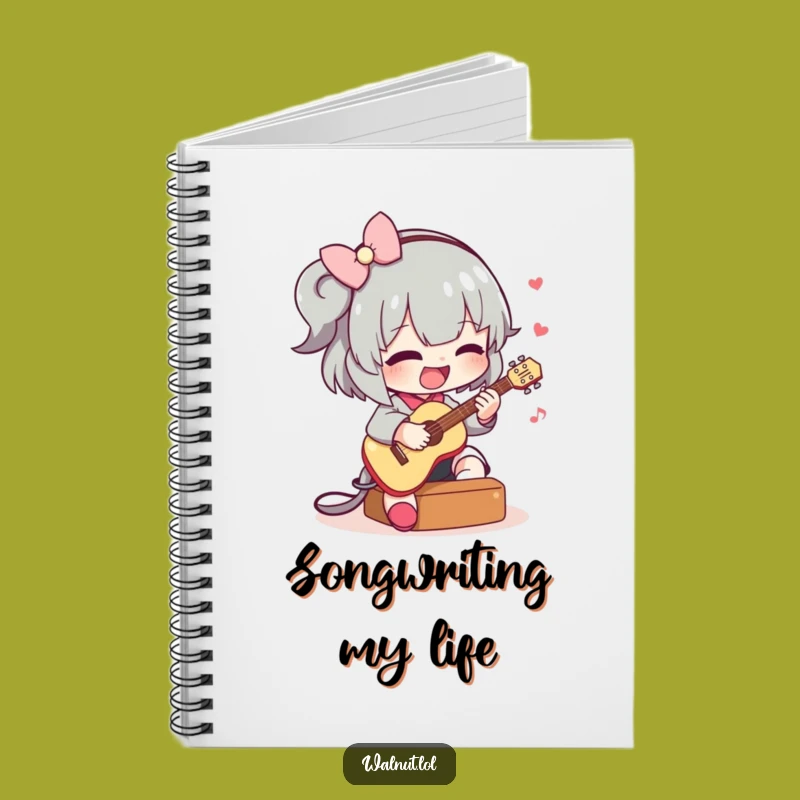 Funny Music Notebook: Jot Down Ideas with This Guitar Playing Character