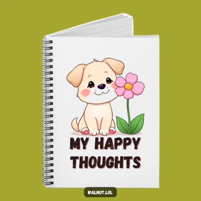 Funny Dog Flower Smile Notebook: Jot Down Your Thoughts with Gentle Joy