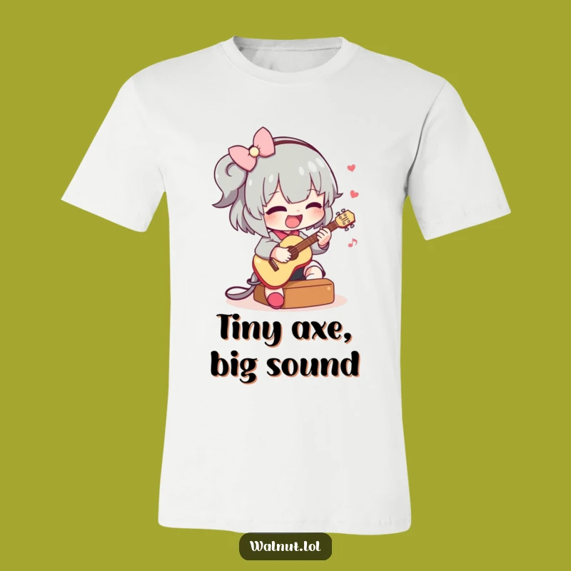 Funny Guitar Character T-Shirt: Wearable Art of a Musician Strumming a Tiny Guitar
