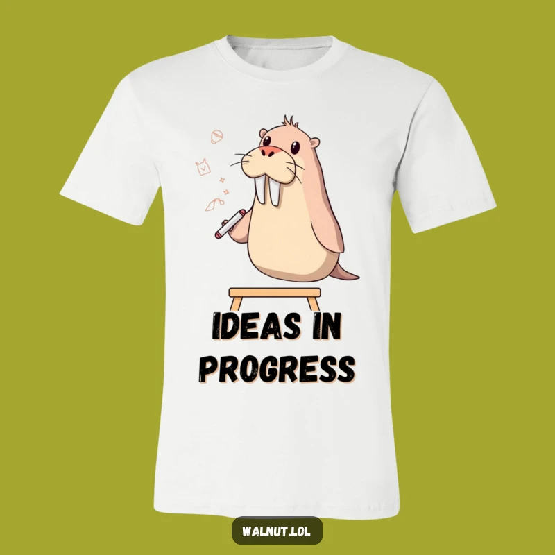 Funny Walrus Artist T-Shirt: Sketching Funny Ideas, The Ultimate Comical Creative Gift