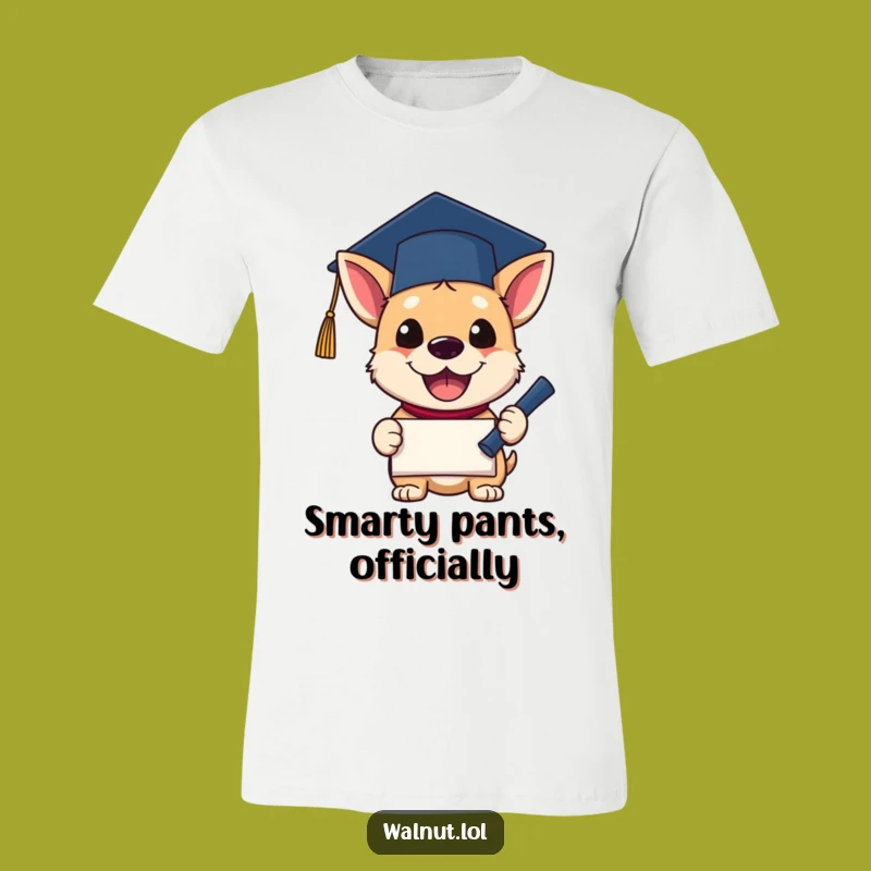 Funny Grad Dog T-Shirt: Wear Your Success with this Celebratory Character Tee