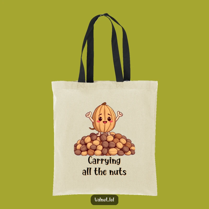 Funny Heroic Walnut Tote Bag - Durable Nutty Character Carryall Gift