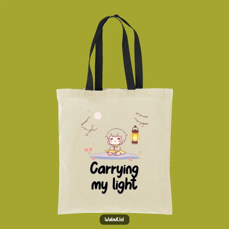 Funny Lantern Glow Tote Bag: Carry Your Happiness with a Twinkling Character